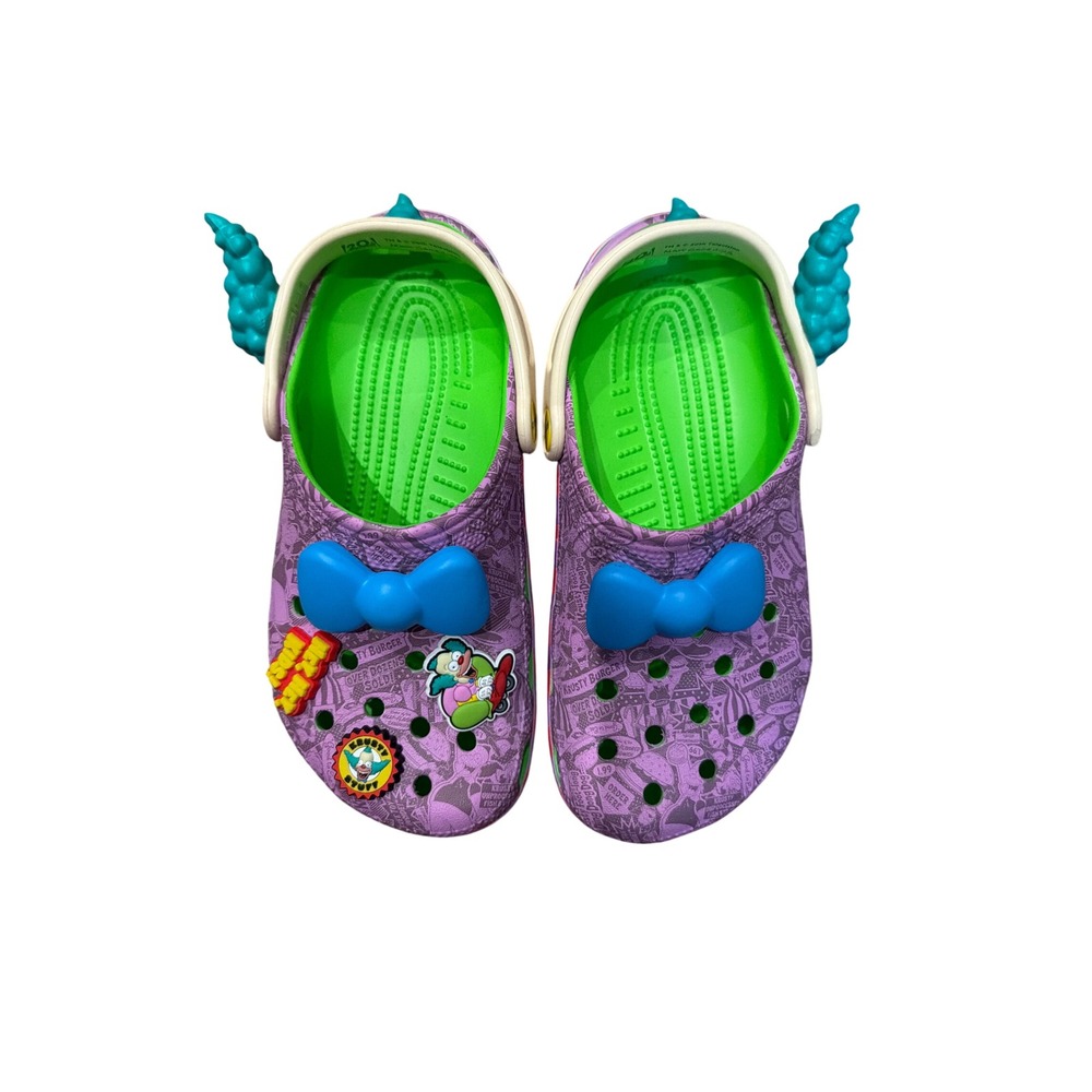 Crocs The Simpsons Krusty the Clown Classic Clogs Purple Green Mens 3 Womens 5